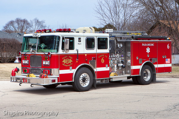 Elgin Fire Department apparatus Engine 6 Seagrave Marauder fire engine Larry SHapiro photography shapirophotography.net